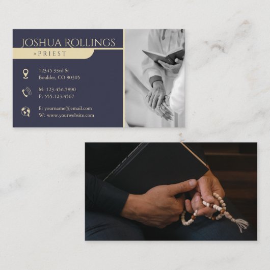 Priester | Uw foto is Christelijk Visitekaartje (Voorkant / Achterkant)