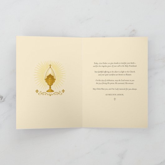 Priester Verjaardag Kaart van Bisschop Katholiek (Binnen)