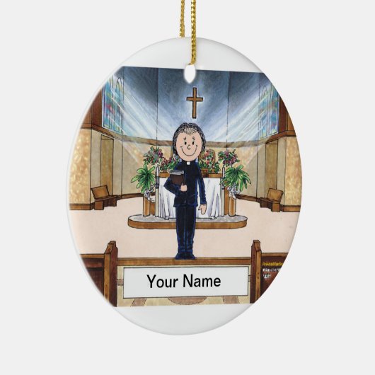 Priester - Vrouw Keramisch Ornament (Rechts)