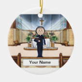 Priester - Vrouw Keramisch Ornament (Voorkant)