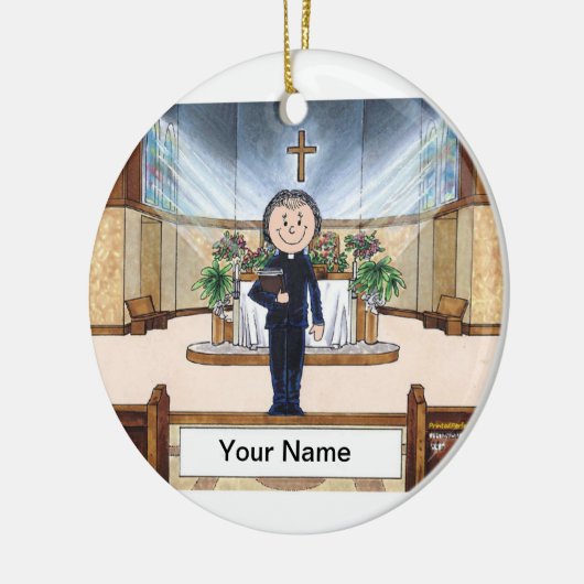 Priester - Vrouw Keramisch Ornament (Links)