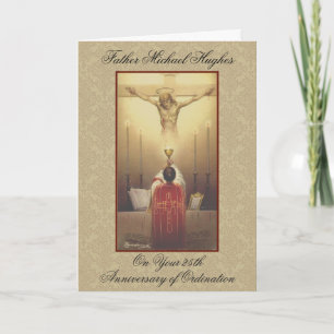 PRIESTER WIJDING JUBILEUM HOSTIE CRUCIFIX KAART