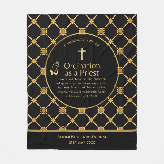 priester wijding nieuwe priester nieuw geordende g fleece deken (Voorkant)