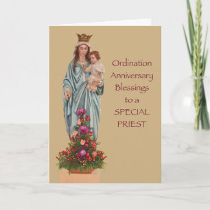 Priester Wijding Verjaardag Zegeningen Maria Kaart