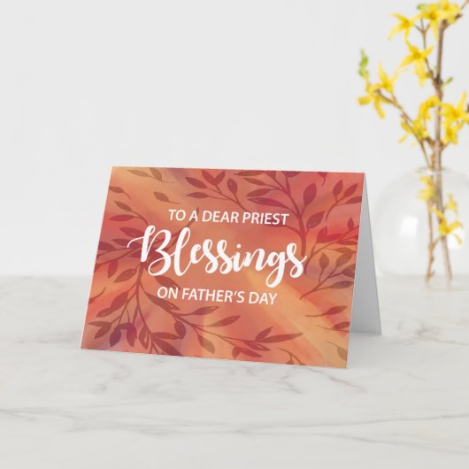 Priester zegeningen vaders dag bladeren op zonsond kaart (Gele Bloem)