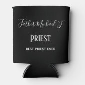 PRIESTERCADEAUS - gepersonaliseerd Klassiek Zwart Blikjeskoeler (Voorkant)
