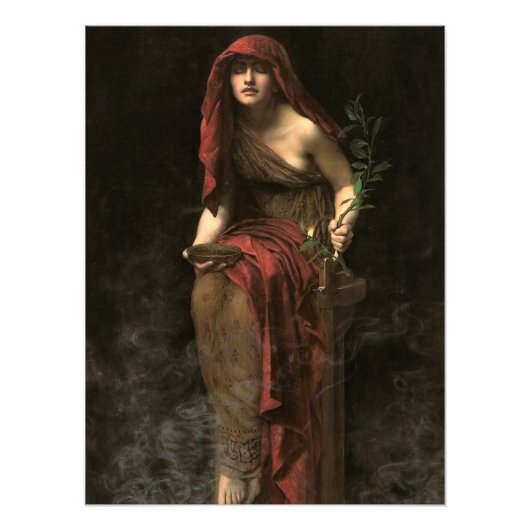 Priesteres van Delphi door John Collier Foto Afdruk (Voorkant)