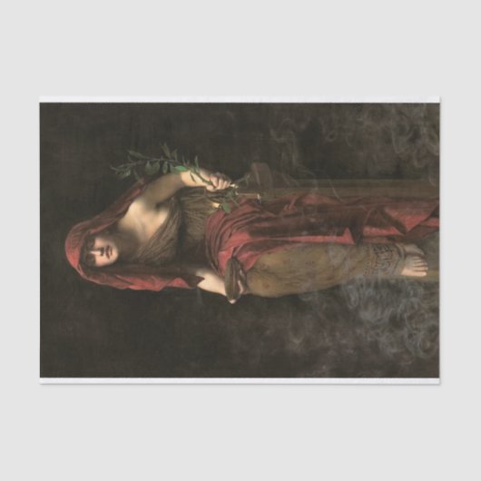 Priesteres van Delphi door John Collier Tissuepapier (Voorkant)
