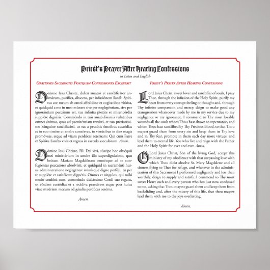 Priestergebeden na de bekentenis poster (Voorkant)