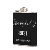 PRIESTERGESCHENKEN - gepersonaliseerd Klassiek Zwa Heupfles (Links)