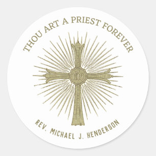 priesterkruis in het Jubileum Ronde Sticker