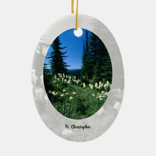 Priesterlandschap gepersonaliseerd keramisch ornament (Achterkant)