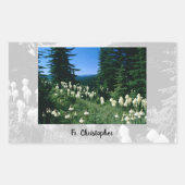 Priesterlandschap gepersonaliseerd rechthoekige sticker (Voorkant)