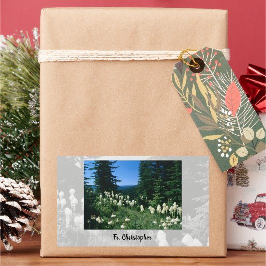 Priesterlandschap gepersonaliseerd rechthoekige sticker (Feestdagen)