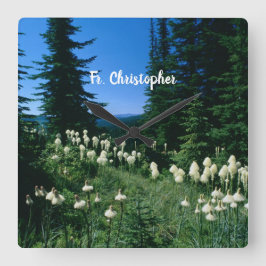 Priesterlandschap gepersonaliseerd vierkante klok