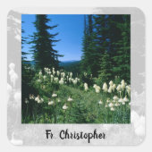 Priesterlandschap gepersonaliseerd vierkante sticker (Voorkant)