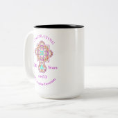 Priesters 20e herdenking Jubileum Ordination  Tweekleurige Koffiemok (Voorkant links)