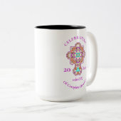 Priesters 20e herdenking Jubileum Ordination  Tweekleurige Koffiemok (Voorkant rechts)