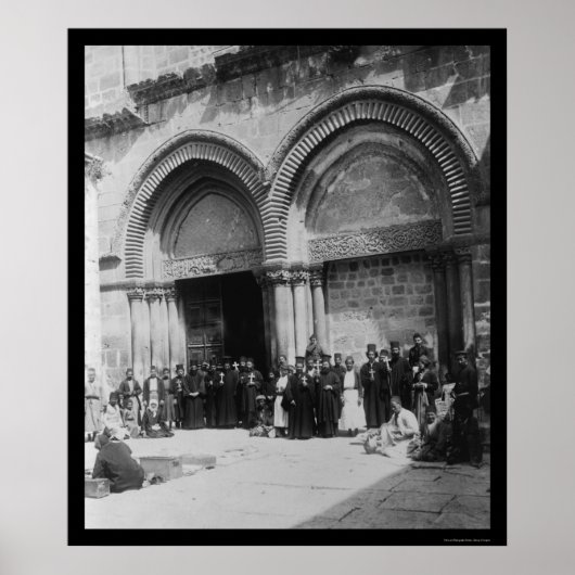 Priesters voor de Heilige Sepulcher Jerusalem 1880 Poster (Voorkant)