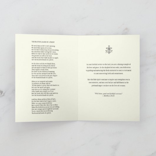 Priesterschap Foto Gebed Schrift Religieus Kaart (Binnen)