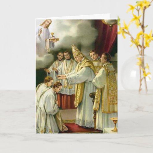 Priesterschap Jubileum Bisschopswijding Jezus Kaart (Gele Bloem)