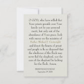 PRIESTERSCHAP ZONDAG GEPERSONALISEERDE GEBED KAART (Achterkant)