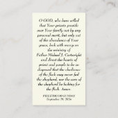 PRIESTERSCHAP ZONDAG GEPERSONALISEERDE GEBED KAART PLAATSKAARTJE (Achterkant)