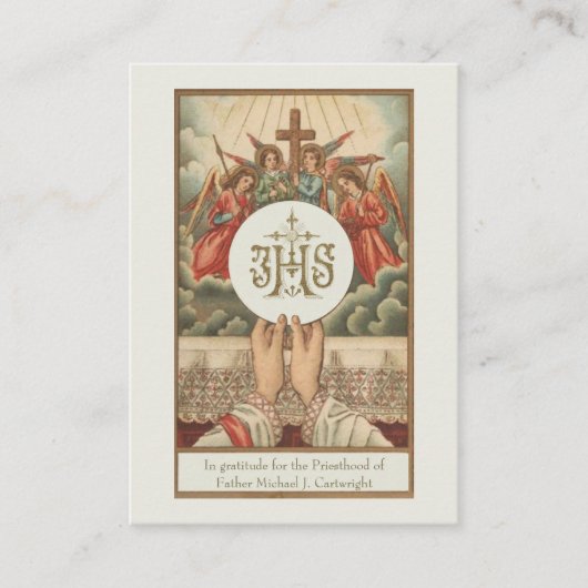 PRIESTERSCHAP ZONDAG GEPERSONALISEERDE GEBED KAART PLAATSKAARTJE (Voorkant)