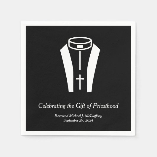 Priesterschapsviering met Priest Collar Design Servet (Voorkant)