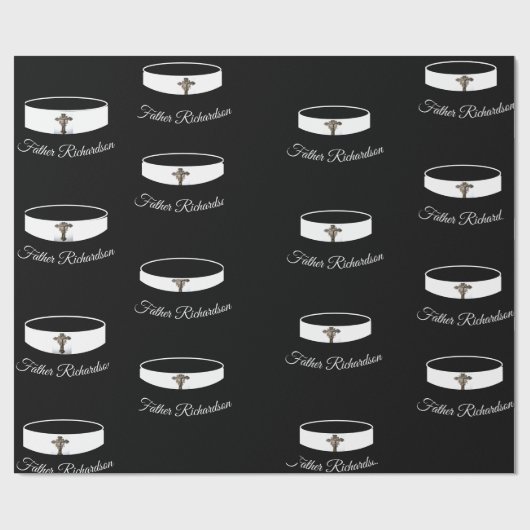 Priesterste bestelling, priester kraag en kroonfix cadeaupapier (Vlak)