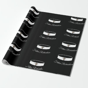 Priesterste bestelling, priester kraag en kroonfix cadeaupapier
