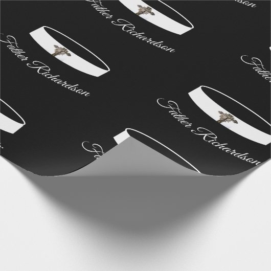 Priesterste bestelling, priester kraag en kroonfix cadeaupapier (Hoek)