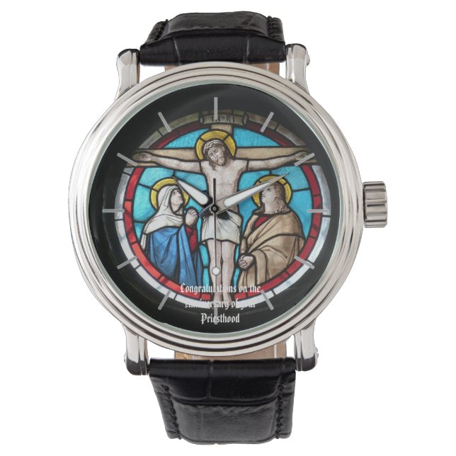 Priesterwijding jubileum cadeau horloge (Voorkant)