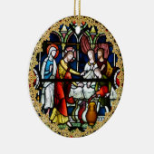 Priesterwijding Jubileum Glas in Lood Op Maat Gema Keramisch Ornament (Rechts)