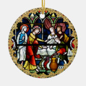 Priesterwijding Jubileum Glas in Lood Op Maat Gema Keramisch Ornament (Voorkant)