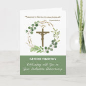 Priesterwijding Jubileum Greenery Krans Kaart (Voorkant)