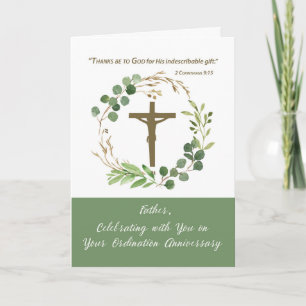 Priesterwijding Jubileum Greenery Krans Kaart
