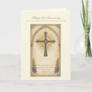 Priesterwijding Jubileum Heilig IHS-ontwerp Kaart