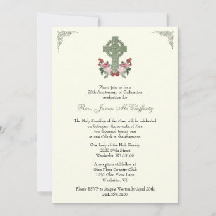 Priesterwijding Jubileum Keltische kruis Rozen Kaart