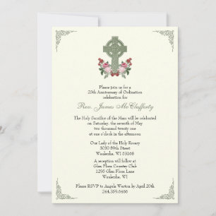 Priesterwijding Jubileum Keltische kruis Rozen Kaart