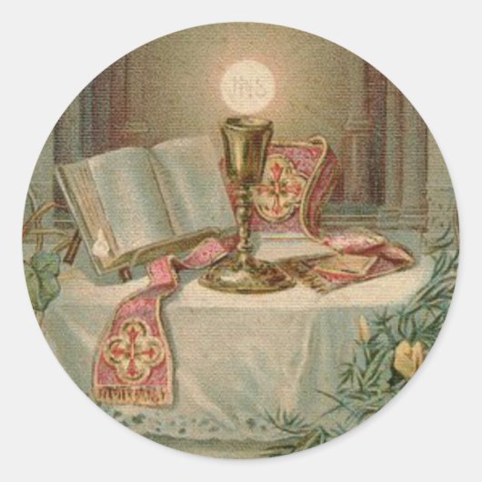 priesterwijding Jubileum Ronde Sticker (Voorkant)