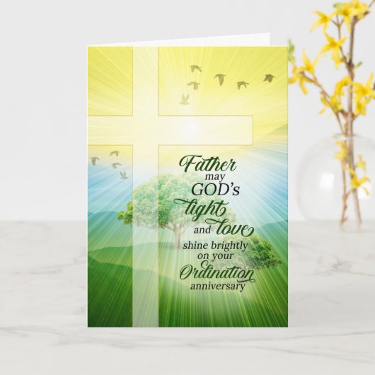 Priesterwijding Jubileum Zonnige Weide Kaart (Gele Bloem)