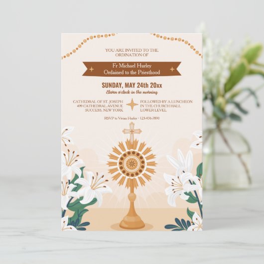 Priesterwijding Kaart (Staand voorkant)