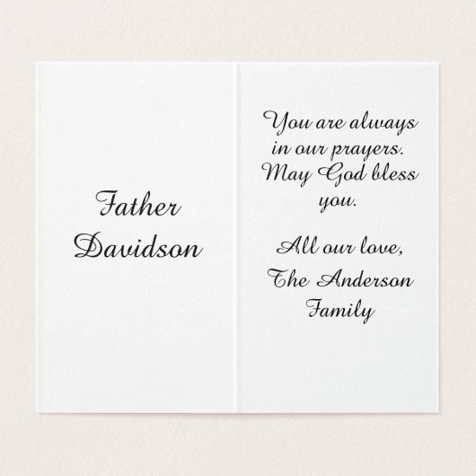 priesterwijding Kaart (Binnenkant ongevouwen)