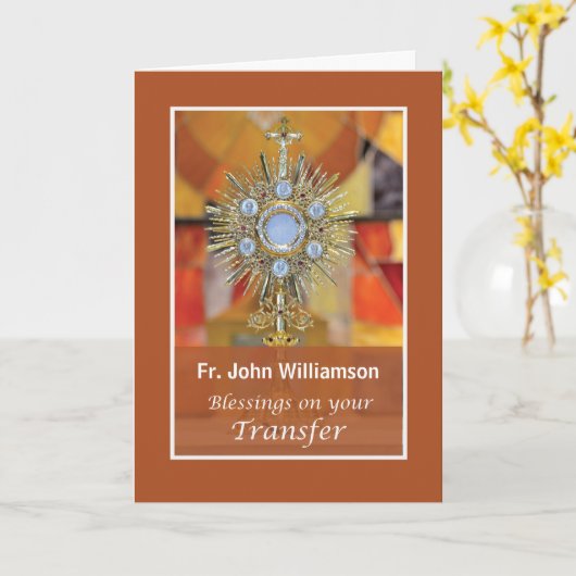 Priesterzegeningen bij overdracht Gold Look Monstr Kaart (Gele Bloem)