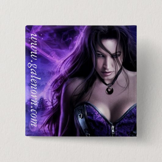 Priestess Dreaming Square Pin Badge Vierkante Button 5,1 Cm (Voorkant)