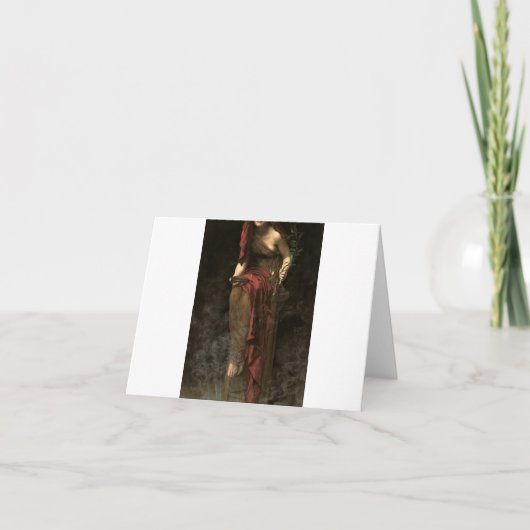 Priestess of Delphi, 1891 by John Collier Bedankkaart (Voorkant)