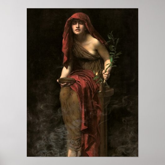Priestess of Delphi, 1891 by John Collier Poster (Voorkant)