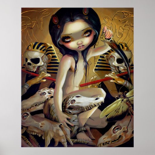 Priestess of Nyarlathotep ART PRINT egypt gothic (Voorkant)
