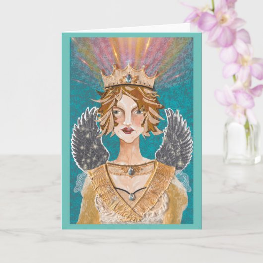Priestess Paloma Guardian Angel Blank Card Kaart (Orchidee)